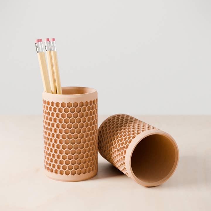 Modern Honeycomb Pencil Holder for wholesale by Modernized Pottery
