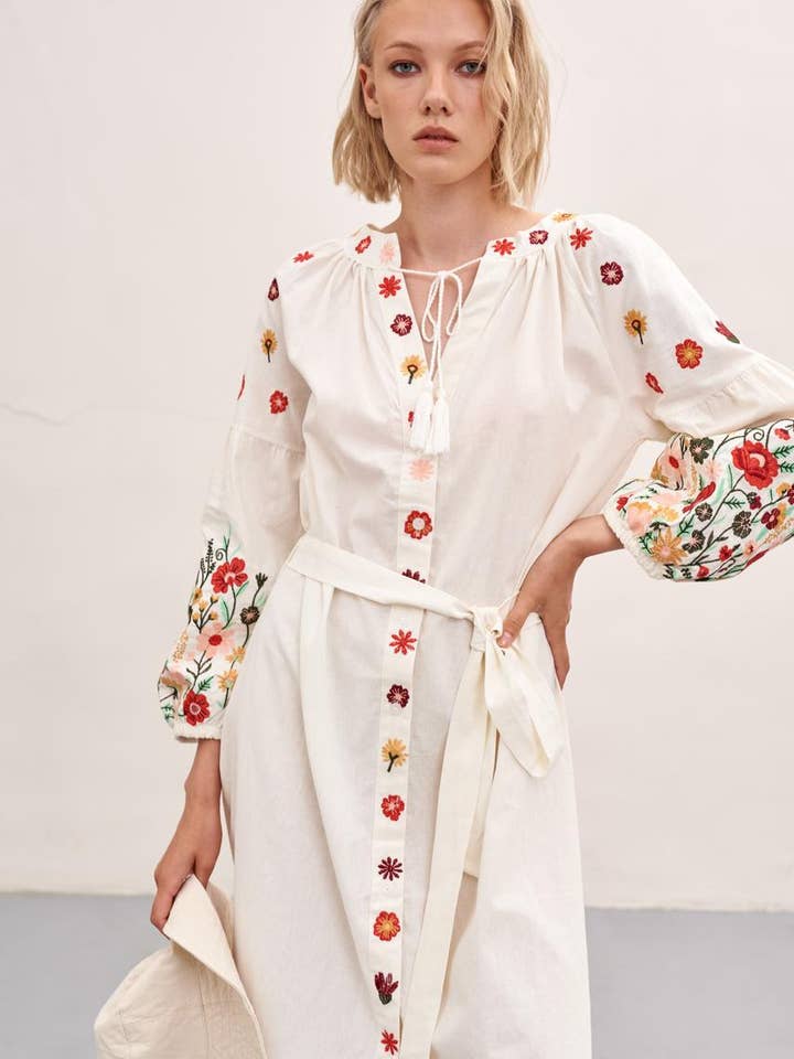 Handmade Originals Ukraine - Wholesale Dress – Women's - Embroidered Dress Spring Flowers4