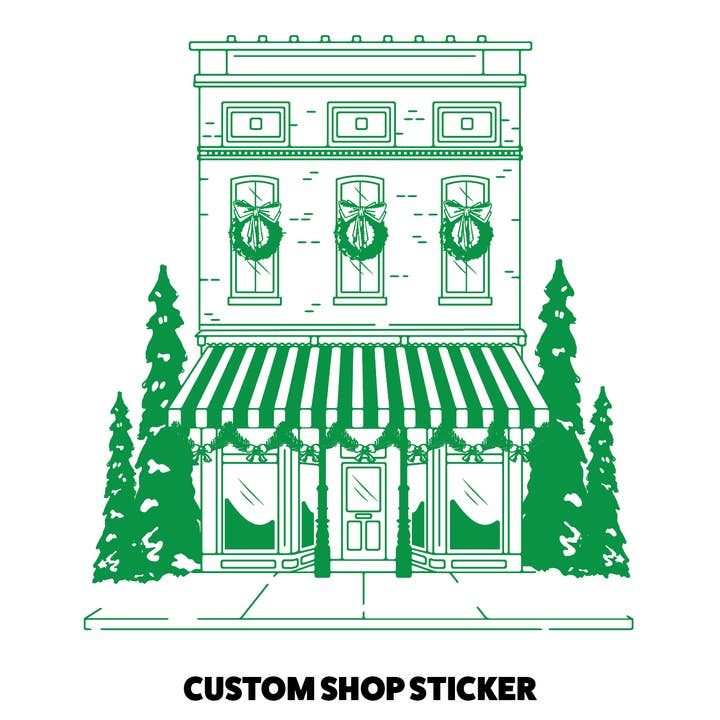 Autocollant d'illustration de boutique personnalisé pour la vente par Good Sign Design Co