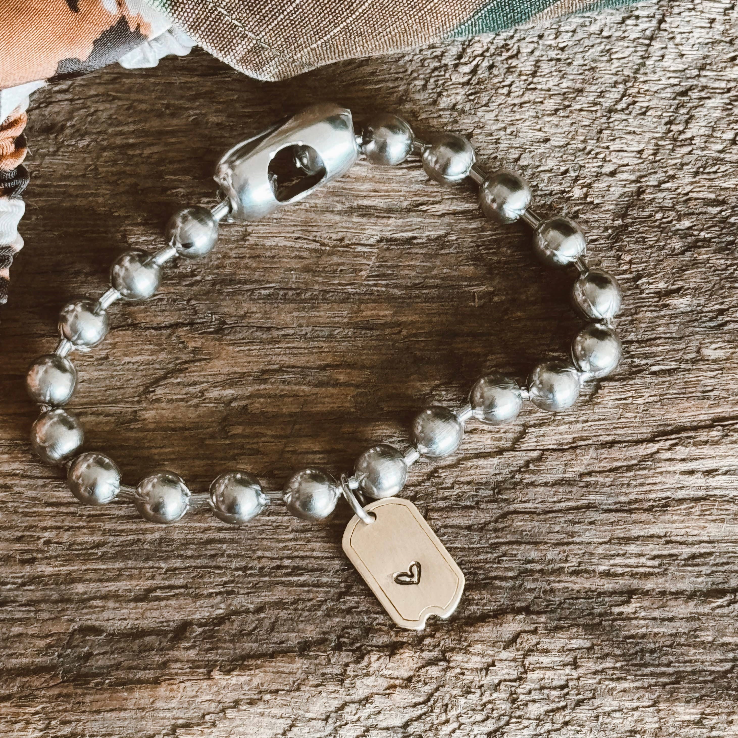 Sosobella Designs - Wholesale Charm/Dangle Bracelet - Brass Heart Tag Bracelet1