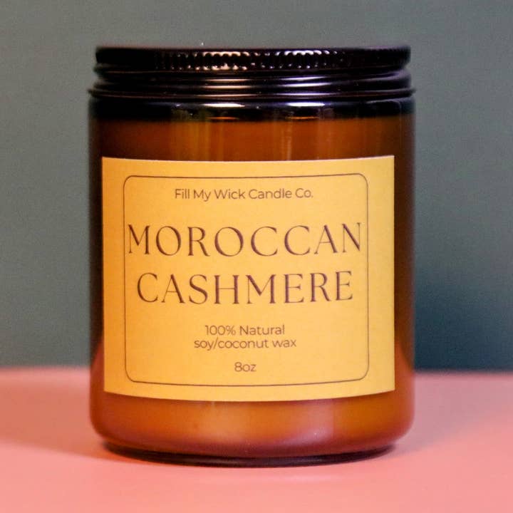 Cachemira marroquí – Vela de soja/coco de 8oz para venta al por mayor de Bella & Brawn