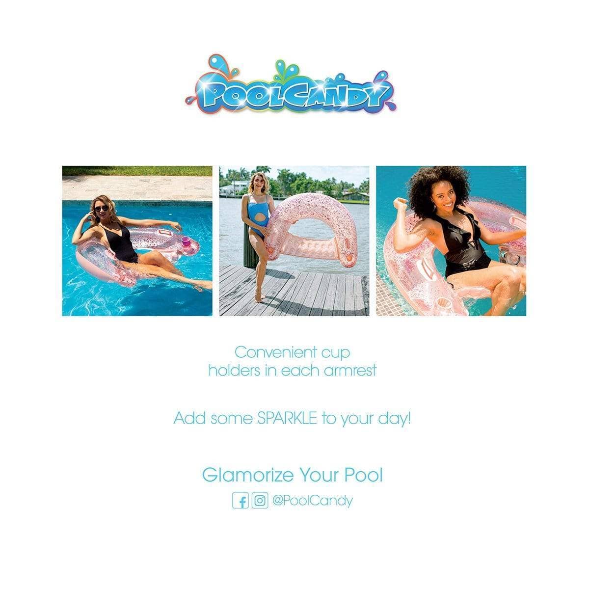 PoolCandy - Vente Jeu gonflable - Chaise de soleil gonflable Rose Gold Glitter Jumbo Size PoolCandy8