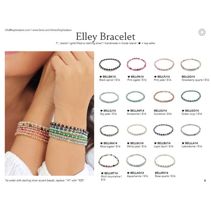 Kaylie Dawn Jewelry - Wholesale Beaded Bracelet - Elley Stretchy Stackable Gemstone Bracelet, Handmade in USA19