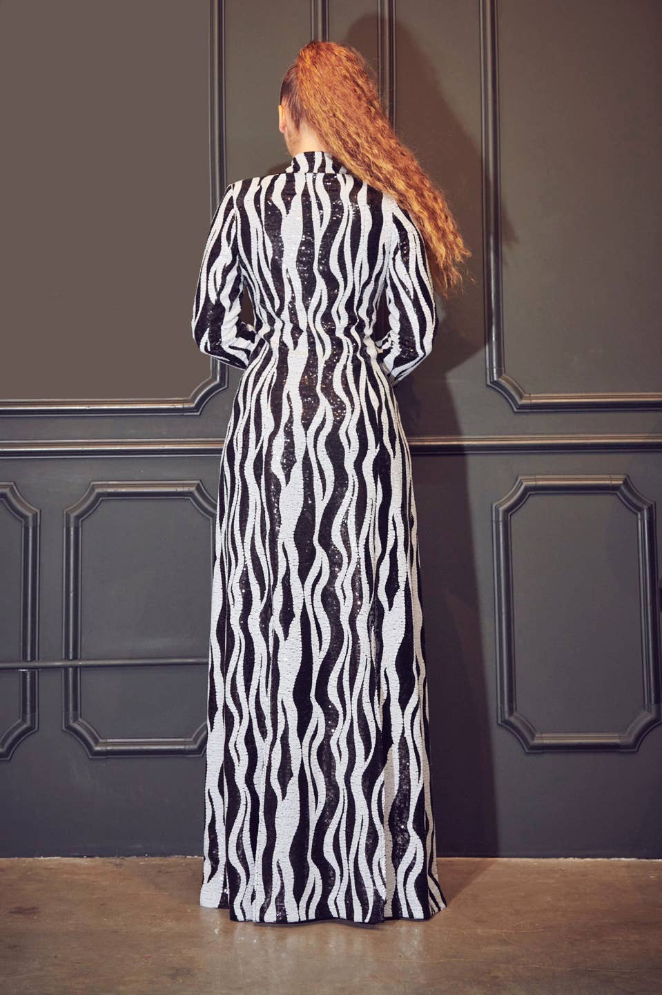 black white Sequin Zebra Print Jacket for wholesale on Faire6