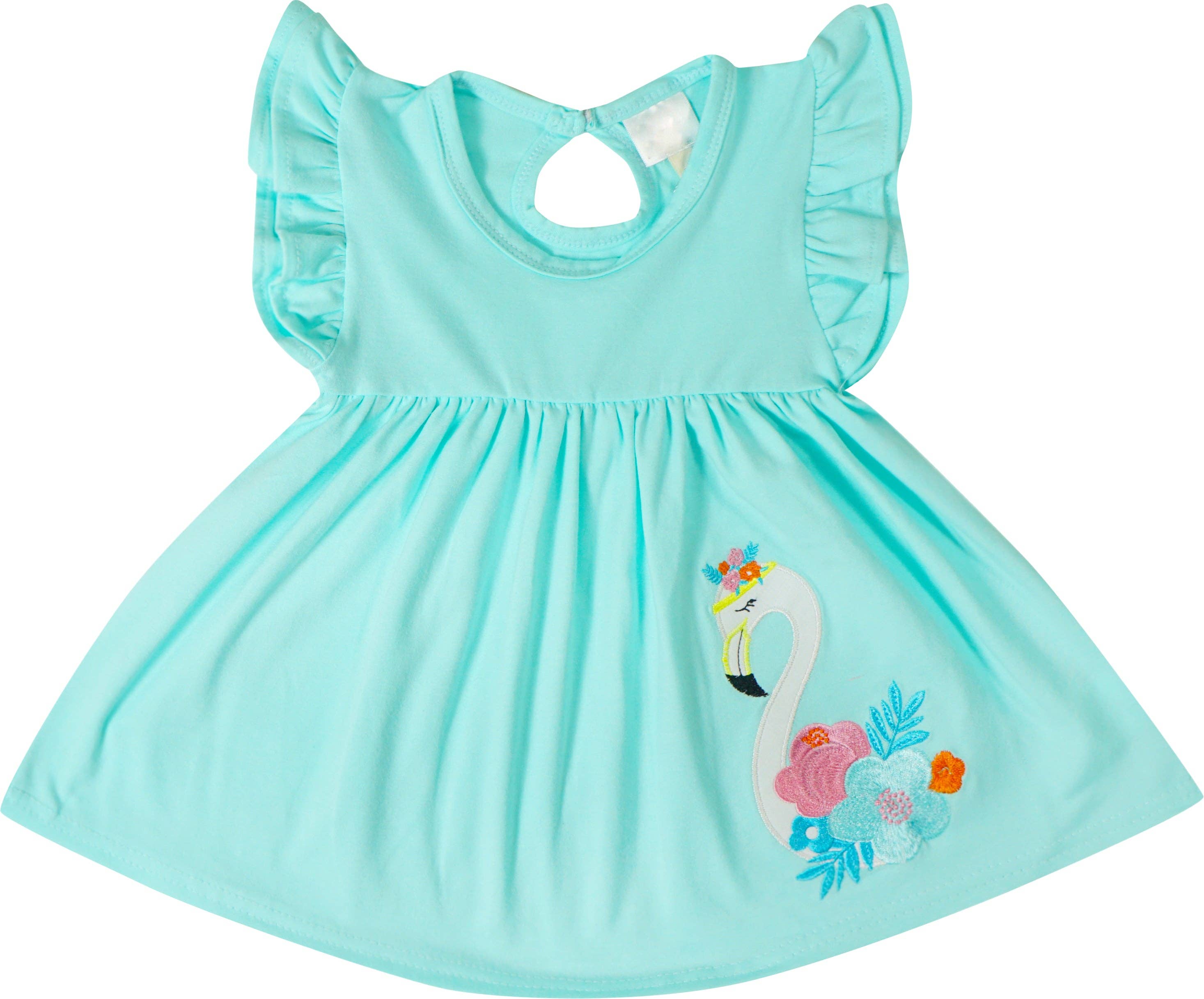 Amor Babee - Venta al por mayor Conjunto de camiseta y mallas - Niños - Top tipo túnica con estampado de flamencos de verano para bebés y niñas pequeñas, Capri Le1