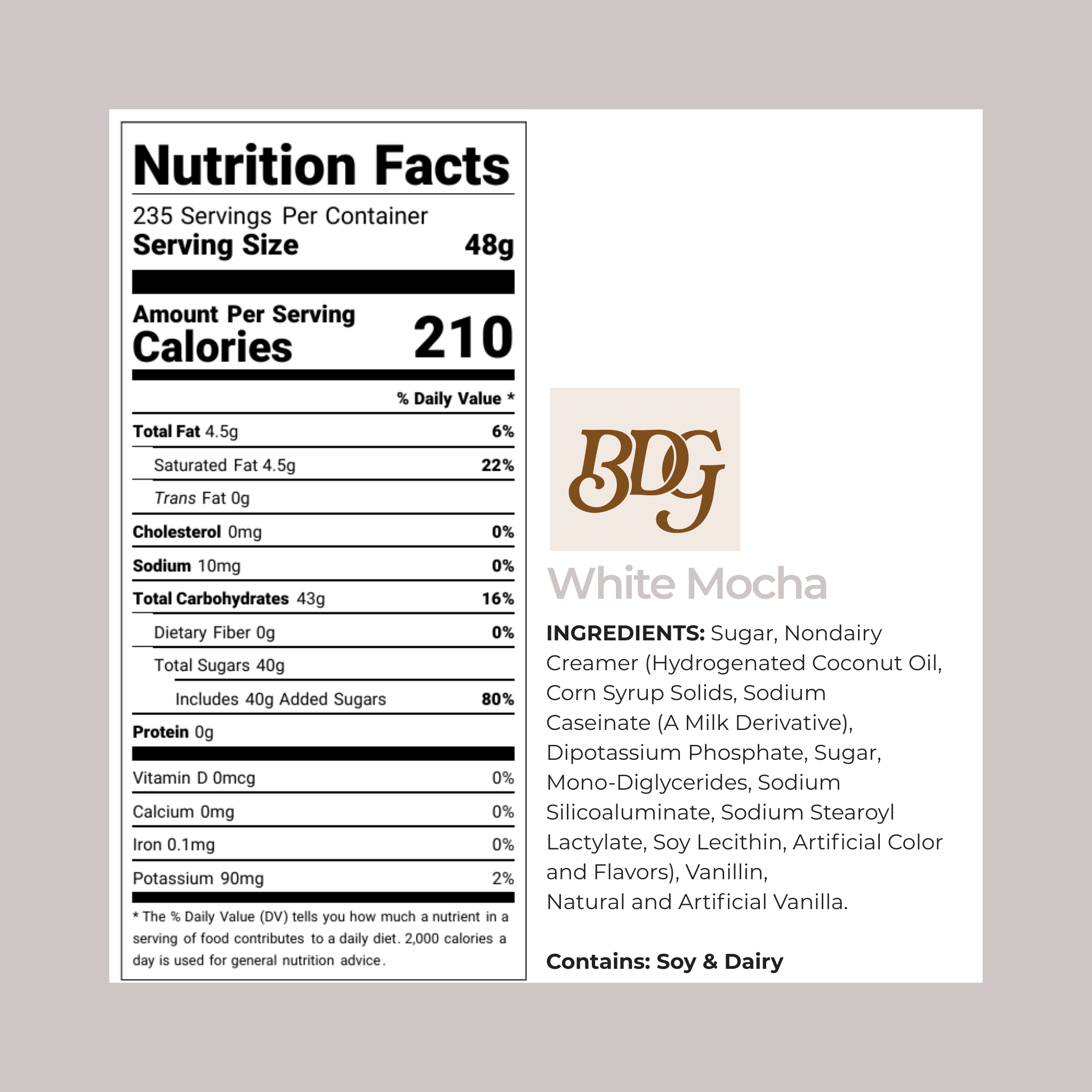 Cup of Coa Inc. - Wholesale Hot Cocoa Mix/Kit - Bulk Box of BDG White Mocha1