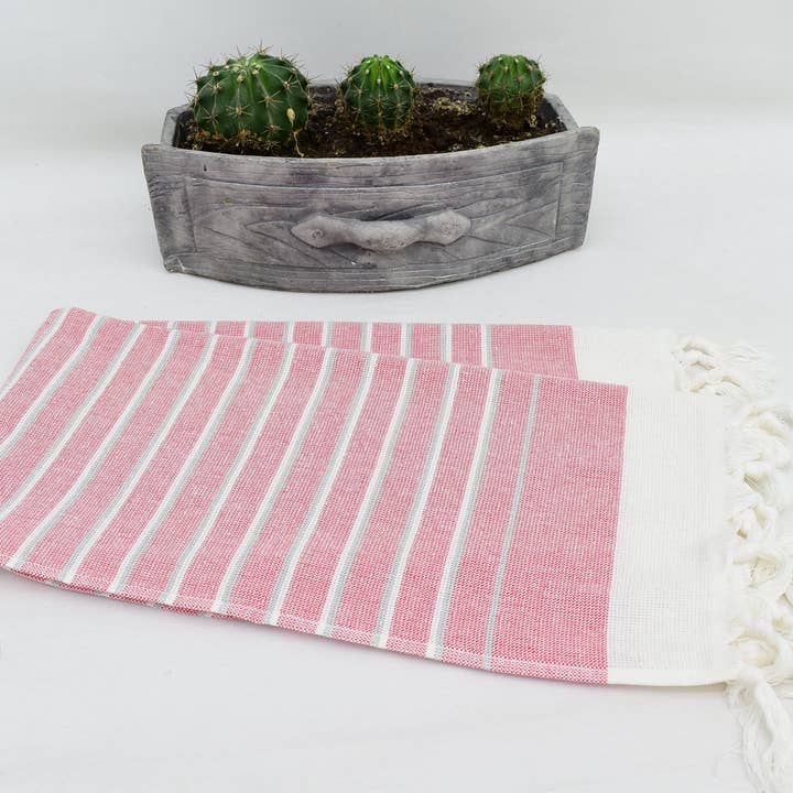 Organic Turkish Towels - Wholesale Hand Towel - Red Terry Hand Towel, Organic Cotton Towel Mtl-Eftly-Pshkr7