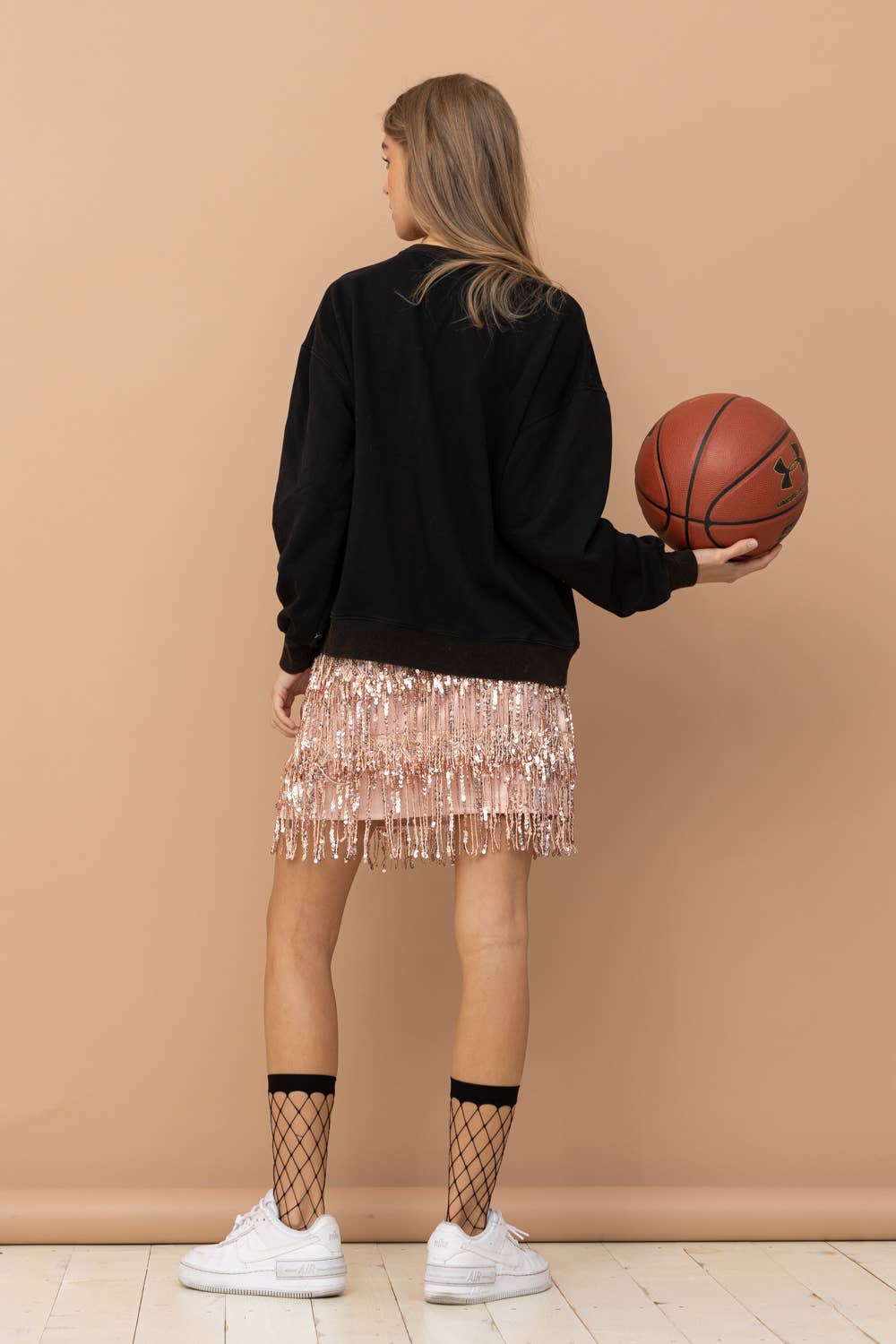 Blue B – Engroshandel Grafisk Sweatshirt - Dame – 32551T - Game Day Patchwork Pullover Sweatshirt16