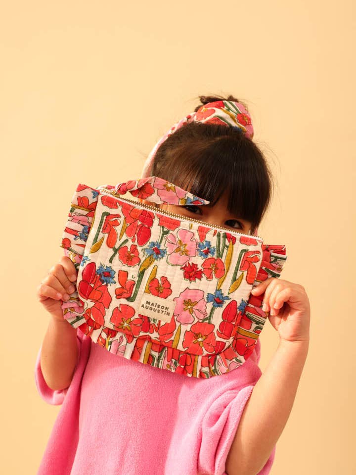 Small Rose Floral Pouch for wholesale by Maison Augustin