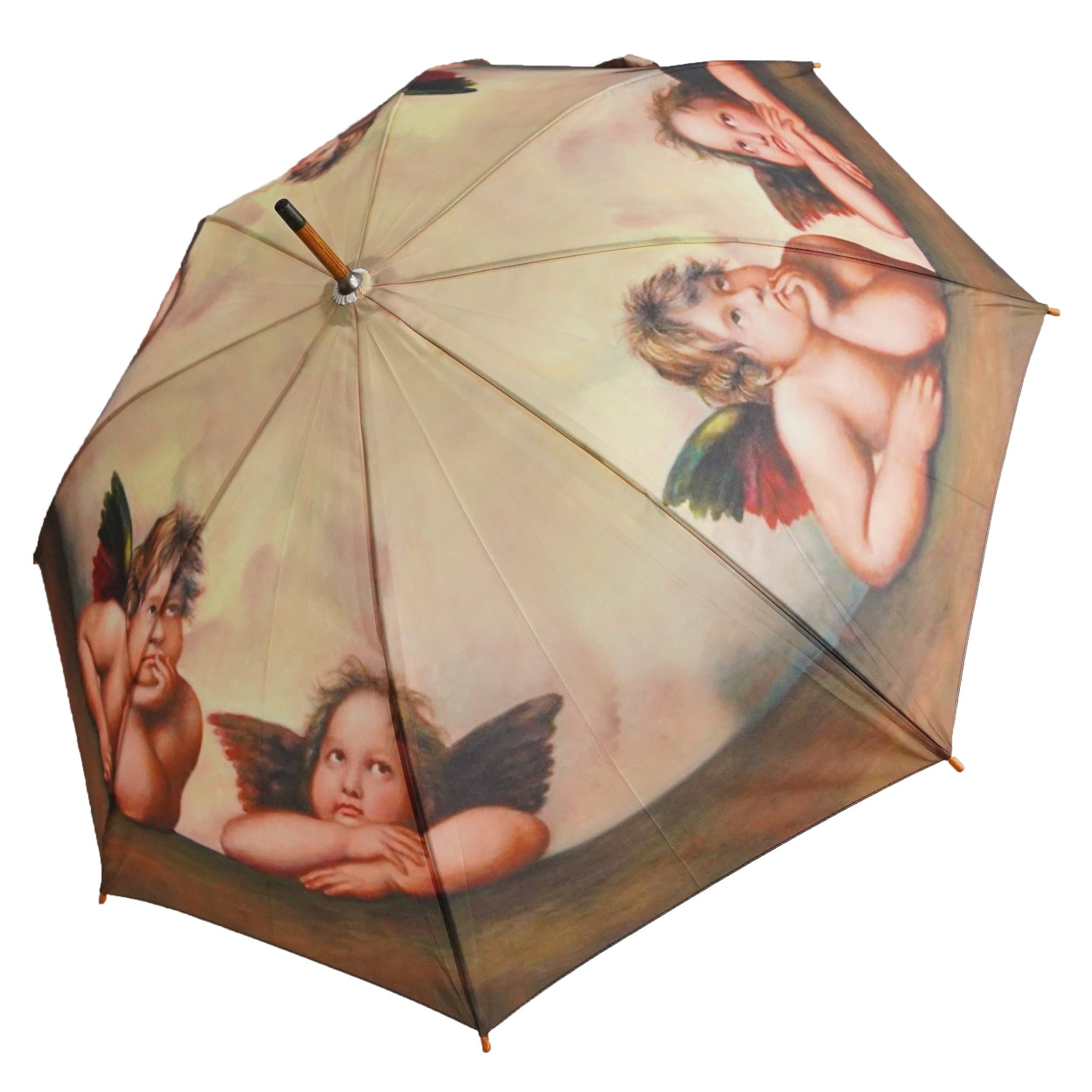 The San Francisco Umbrella Company - Wholesale Umbrella - Unisex - Raphael's Baby Angels Stick Umbrella1