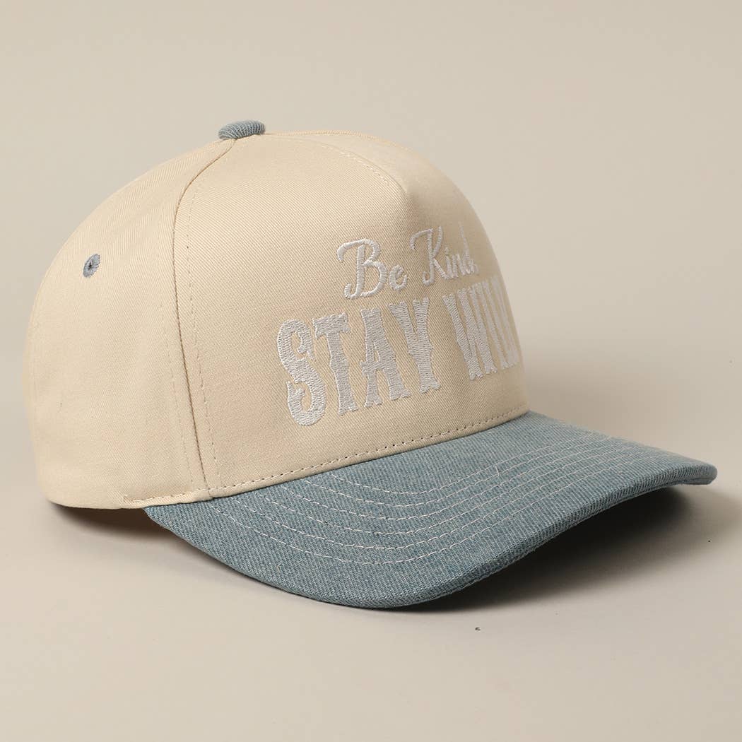 Fashion City - Wholesale Trucker Hat - Unisex - Be Kind Stay Wild Lettering Embroidery Trucker Hat8