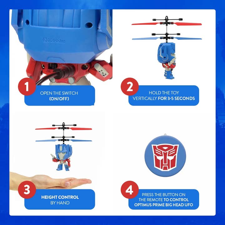 World Tech Toys - Wholesale Toy Plane - Kids - Transformers Optimus Prime Flying Figure IR UFO Helicopter