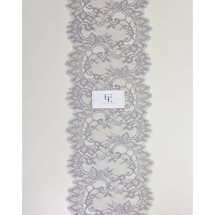 Lace To Love - Wholesale Craft supplies - Gray French Chantilly Lace Trimming for Bridal Use5