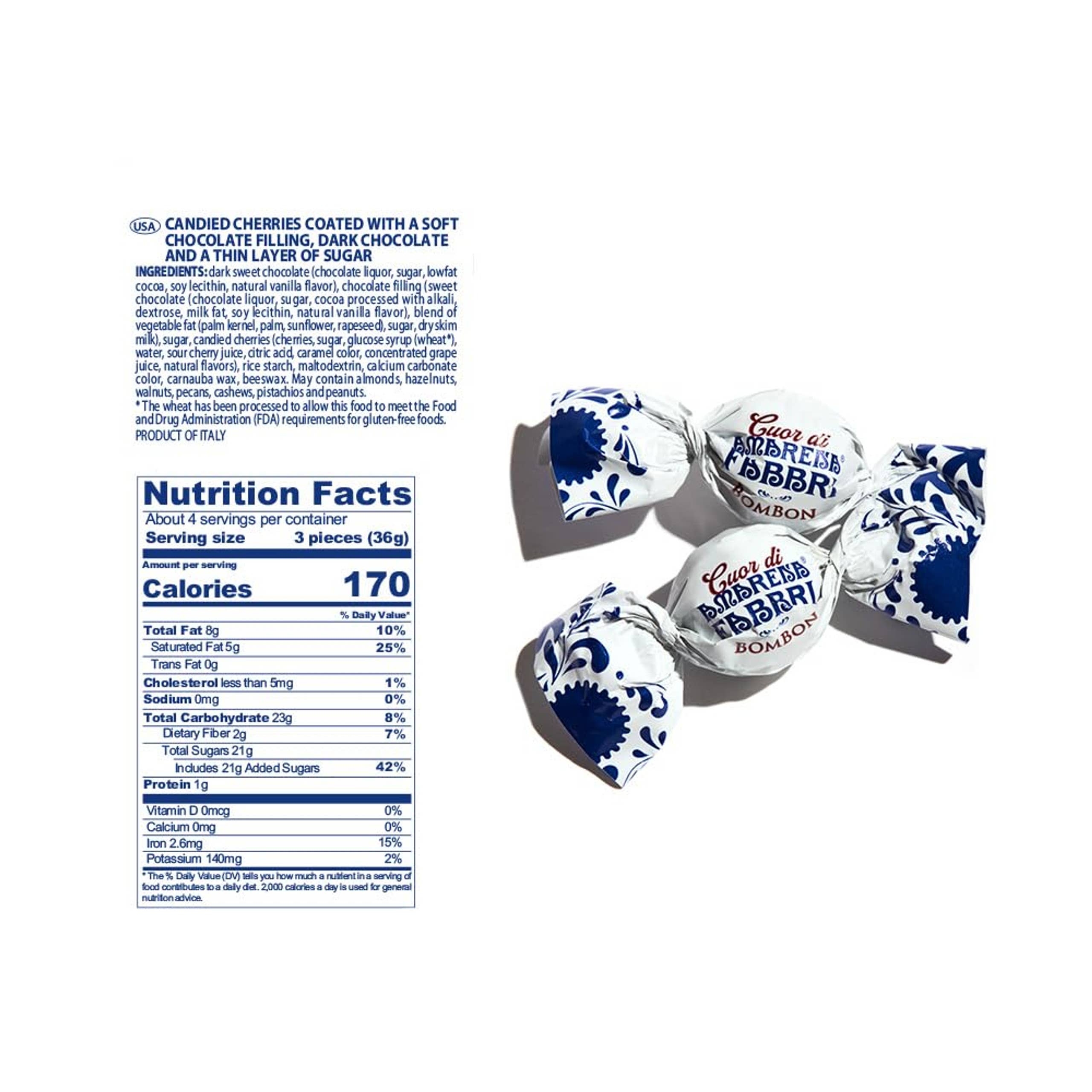 Gourmet Food Solutions, Inc. - Vente Confiture/gelée - Cerises Amarena Confites enrobées de Chocolat - Fabbri Cuor di1