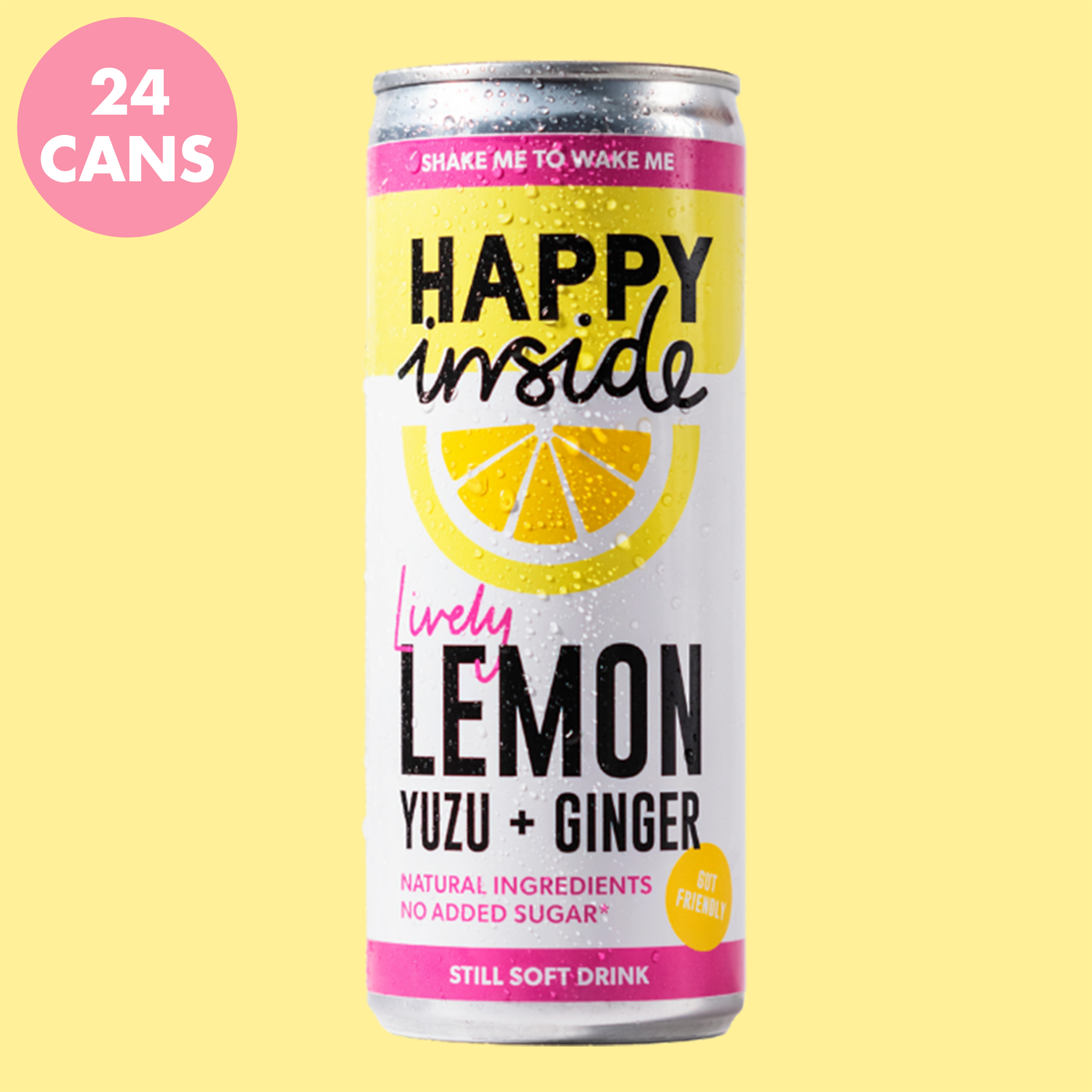 Happy Inside – wholesale Fruit juice – Lemon, Yuzu & Ginger Gut Health Drink - No Fizz, Immunity6