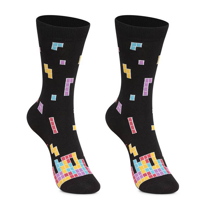 KYLIE CRAZY - Wholesale Socks - Kids - Tetris cotton socks for boys, durable and fun.Tetris2