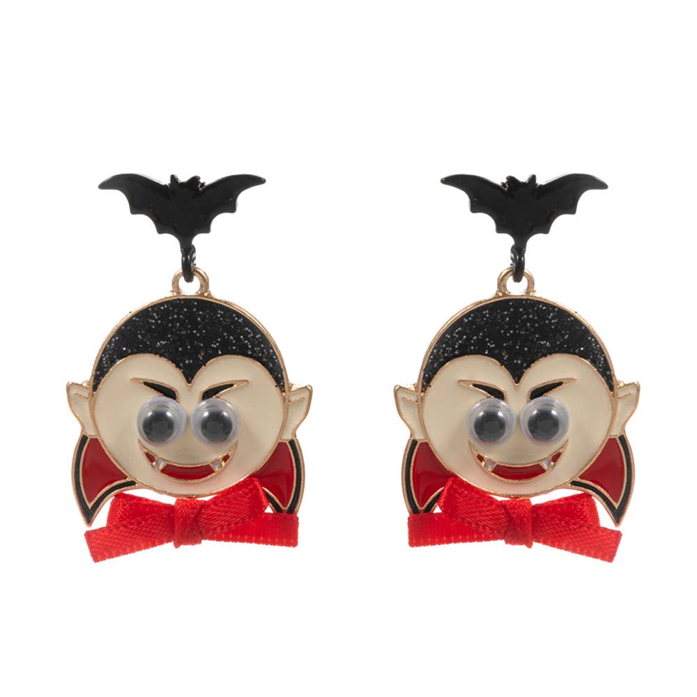 Sensibling Corp. - Wholesale Dangle Earrings - Eye Pointed Enamel Bat Dracula Dangle Earrings1