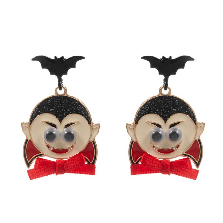 Sensibling Corp. - Wholesale Dangle Earrings - Eye Pointed Enamel Bat Dracula Dangle Earrings1