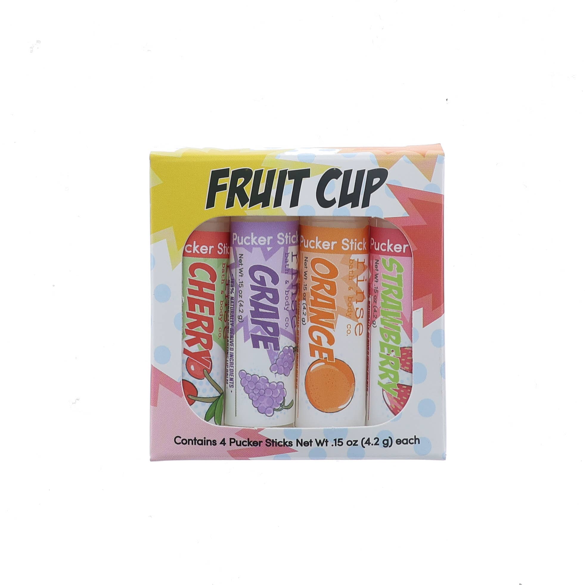 Rinse Bath Body Inc - Wholesale Lip Balm - Fruit Cup Lip Balm Pack | Natural Lip Care Gift Set | Kid’s Valentine’s Day Gift
