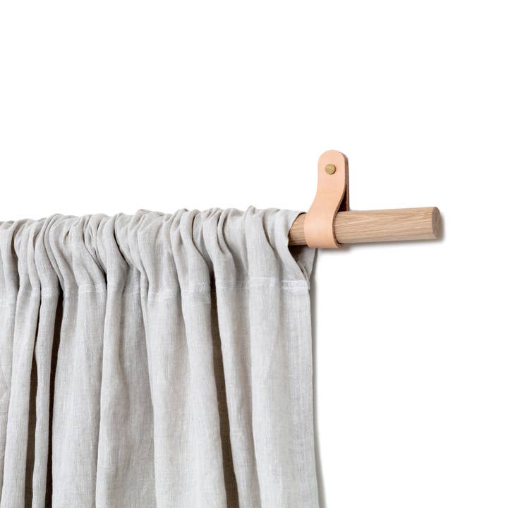 Roar Studio - Vendita all'ingrosso Bastoni per tende - Bastone per tende singolo in pelle 0-720 cm/0-283,5" (rovere naturale,2