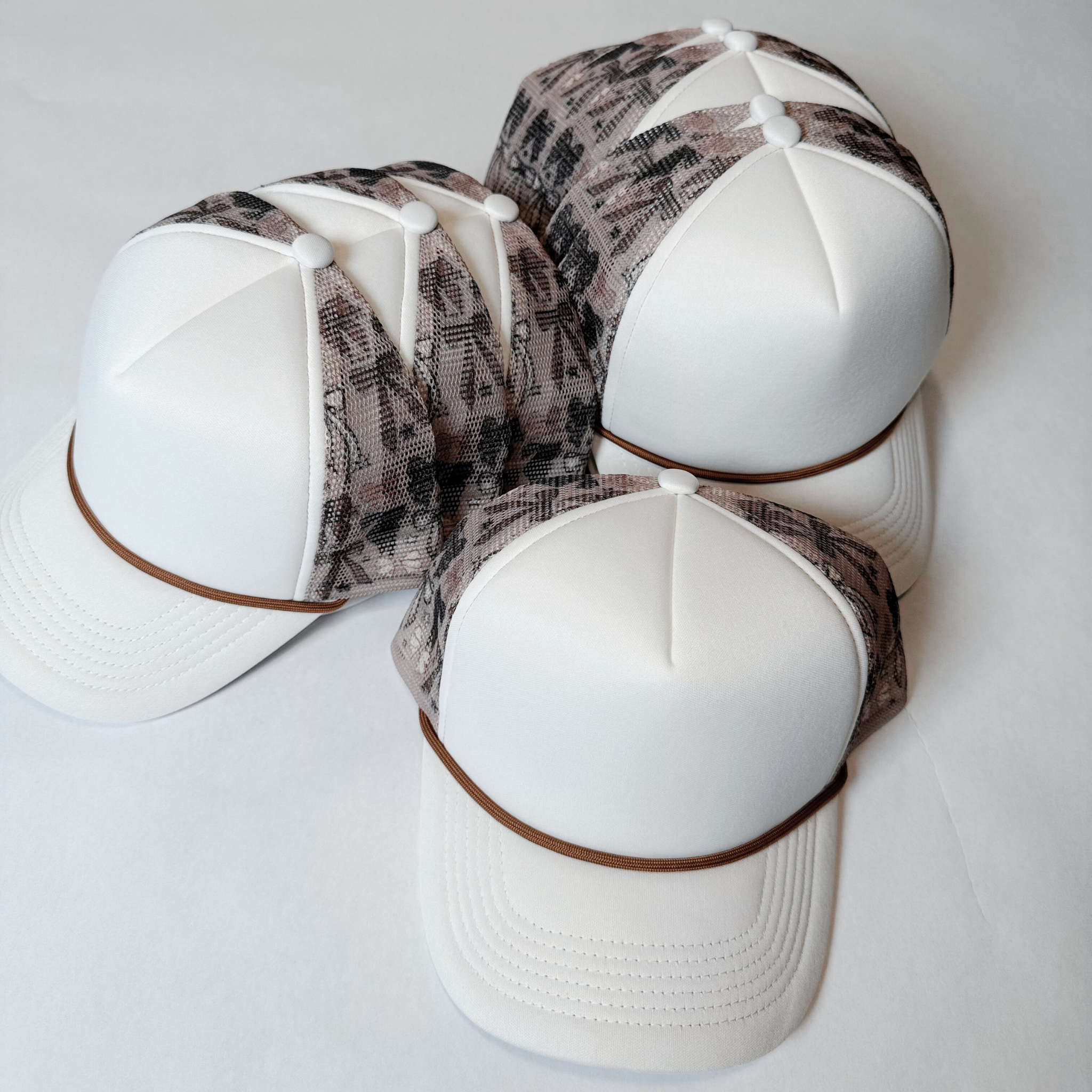 TEELUX - Wholesale Trucker Hat - Unisex - TEELUX - BOW TRUCKER HAT BLANK -  Neutral brown0
