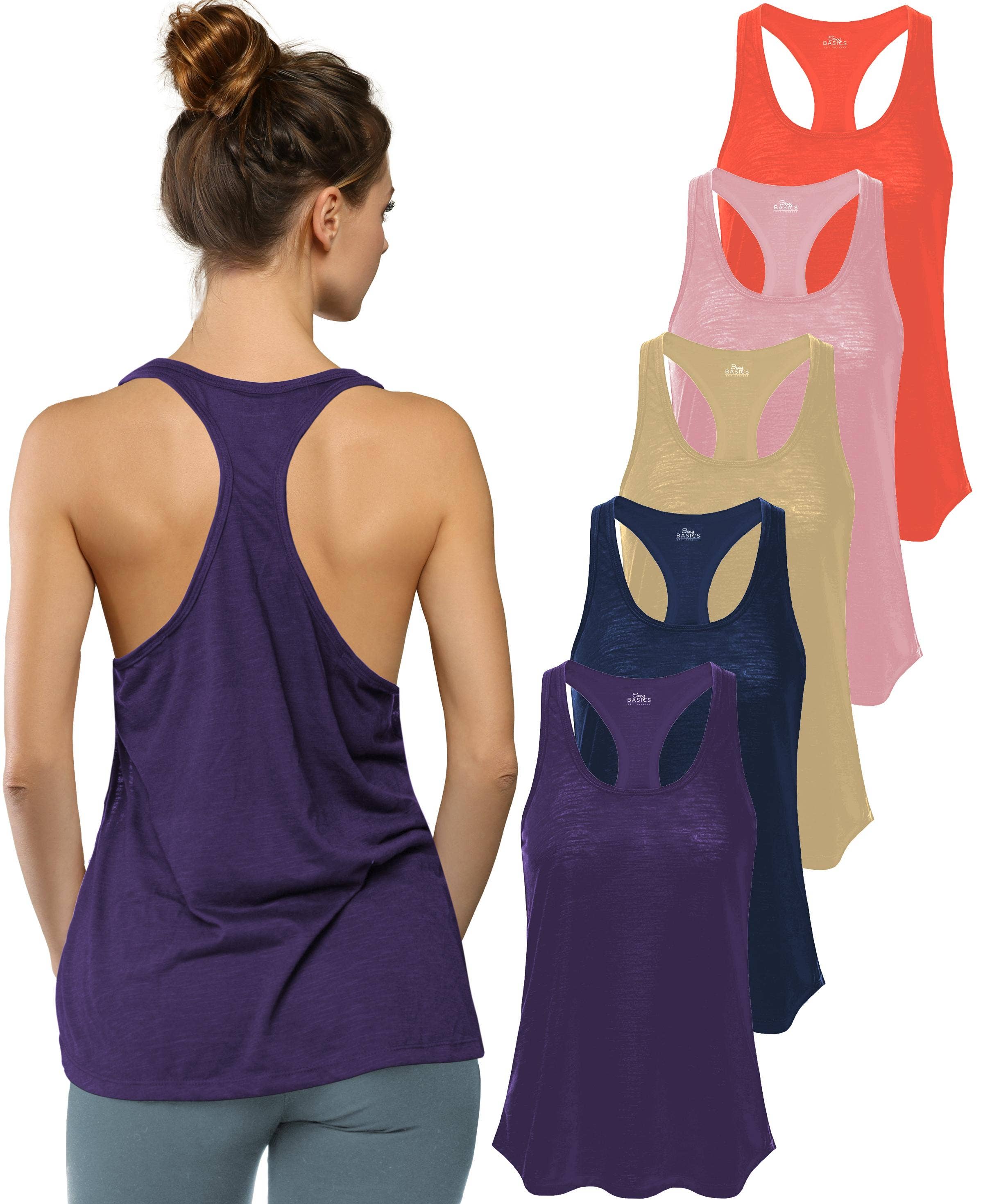 I-Wear Brands – Engroshandel Tanktop – Kvinder – 5 Pack Kvinder Svømmetøj Poly-Slub Udbrændthed Tank Top9