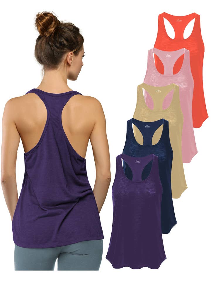 I-Wear Brands – Engroshandel Tanktop – Kvinder – 5 Pack Kvinder Svømmetøj Poly-Slub Udbrændthed Tank Top9