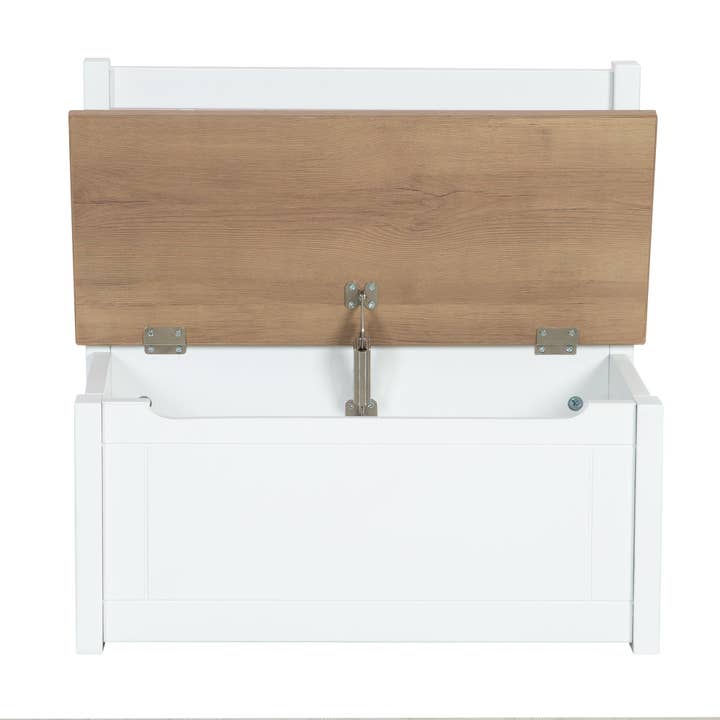 roba kids - Vente Bancs - Banc-coffre pour enfants 'Woody' en bois blanc laqué3