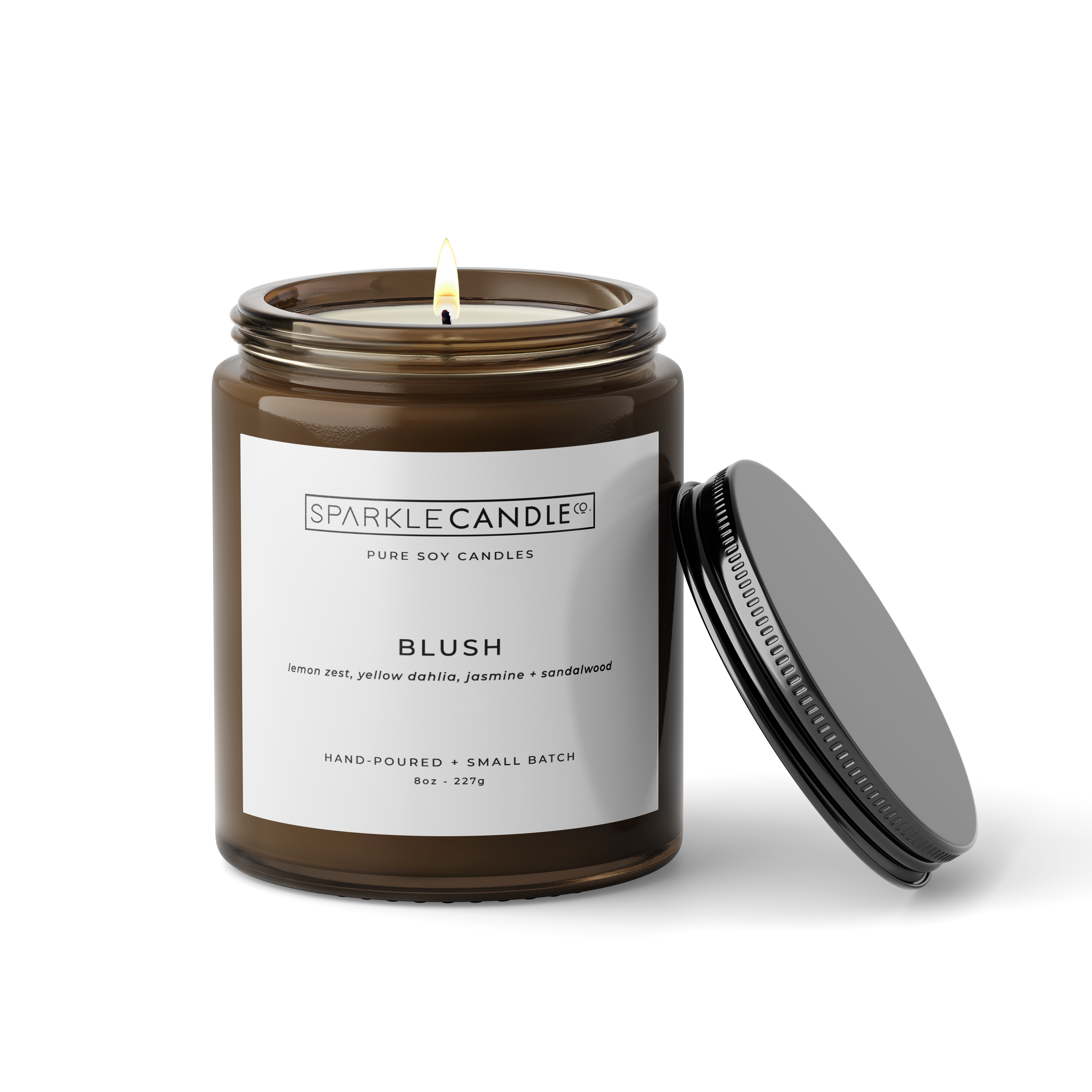 Sparkle Candle Co. - Wholesale Jar/Filled Candle - Blush | 8oz Soy Candle0