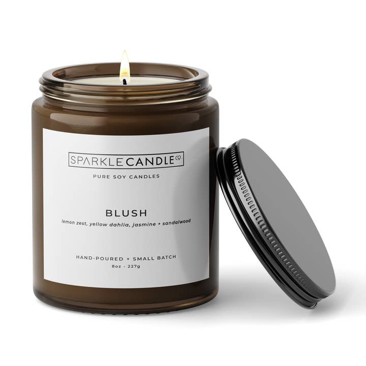 Sparkle Candle Co. - Wholesale Jar/Filled Candle - Blush | 8oz Soy Candle0