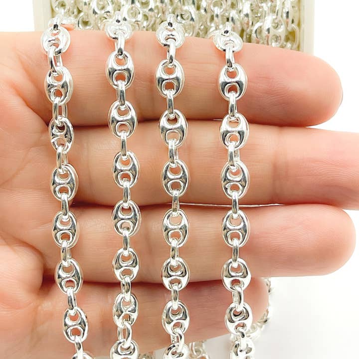 V37SS. 925 Sterling Sølv Puff Marina Kæde for engroshandel hos Jewels & Chains