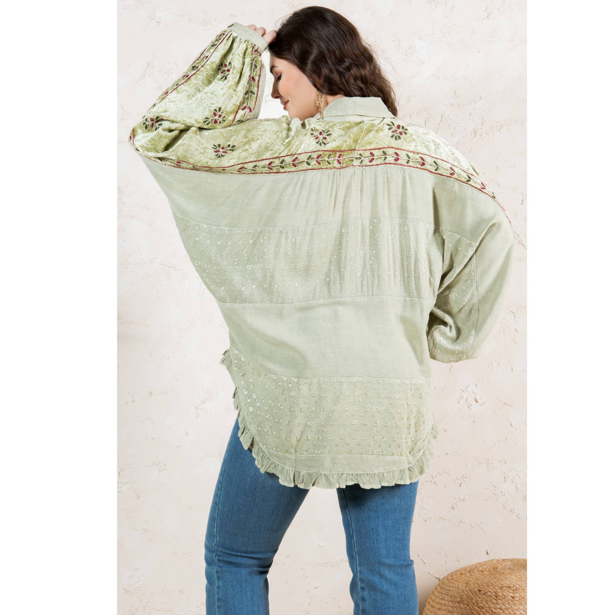 Young Threads - Wholesale Button Down Shirt - Women's - Bohemian Elegance: Stonewashed Rayon Top16