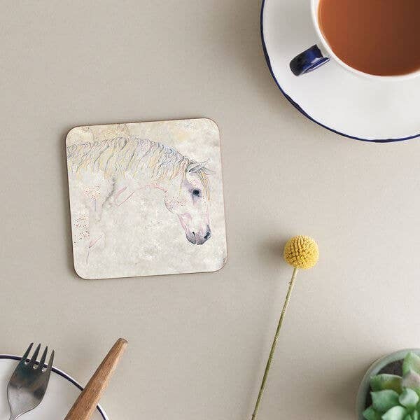 Sous-verre en mélamine avec dos en liège | Flea Bitten Grey Horse Marble pour la vente par Deckled Edge Ltd