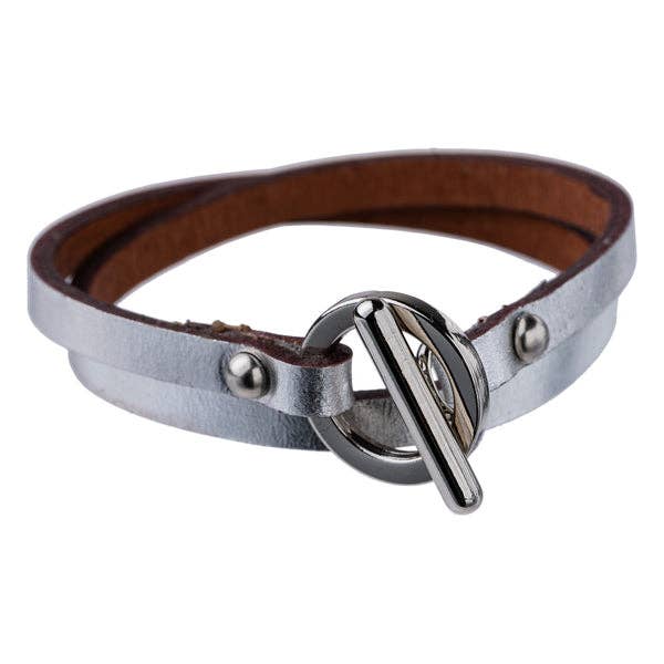 Jo Silver Unisex Leather Bracelet for wholesale by Marlafiji