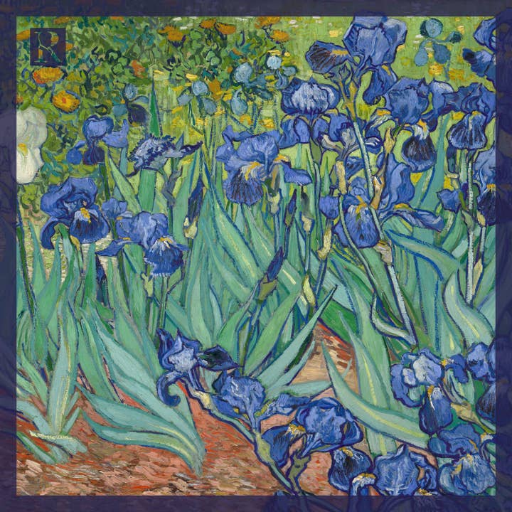 Pocket Square - Van Gogh Irises for wholesale by Trani Designs