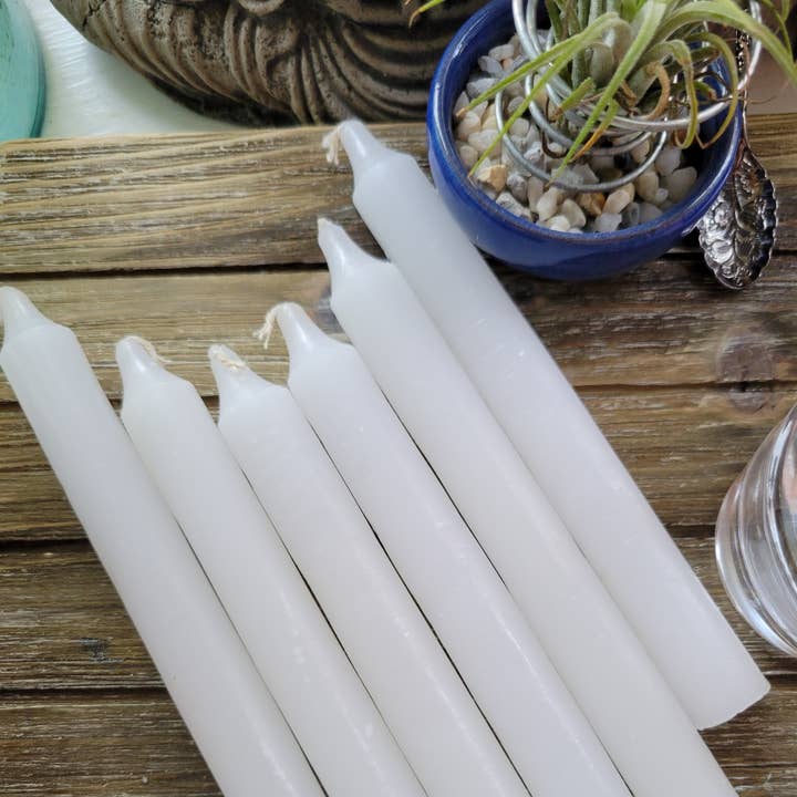 6-Inch Spell Candle White Candles Pack of 6 for wholesale by My Magic Place Shop