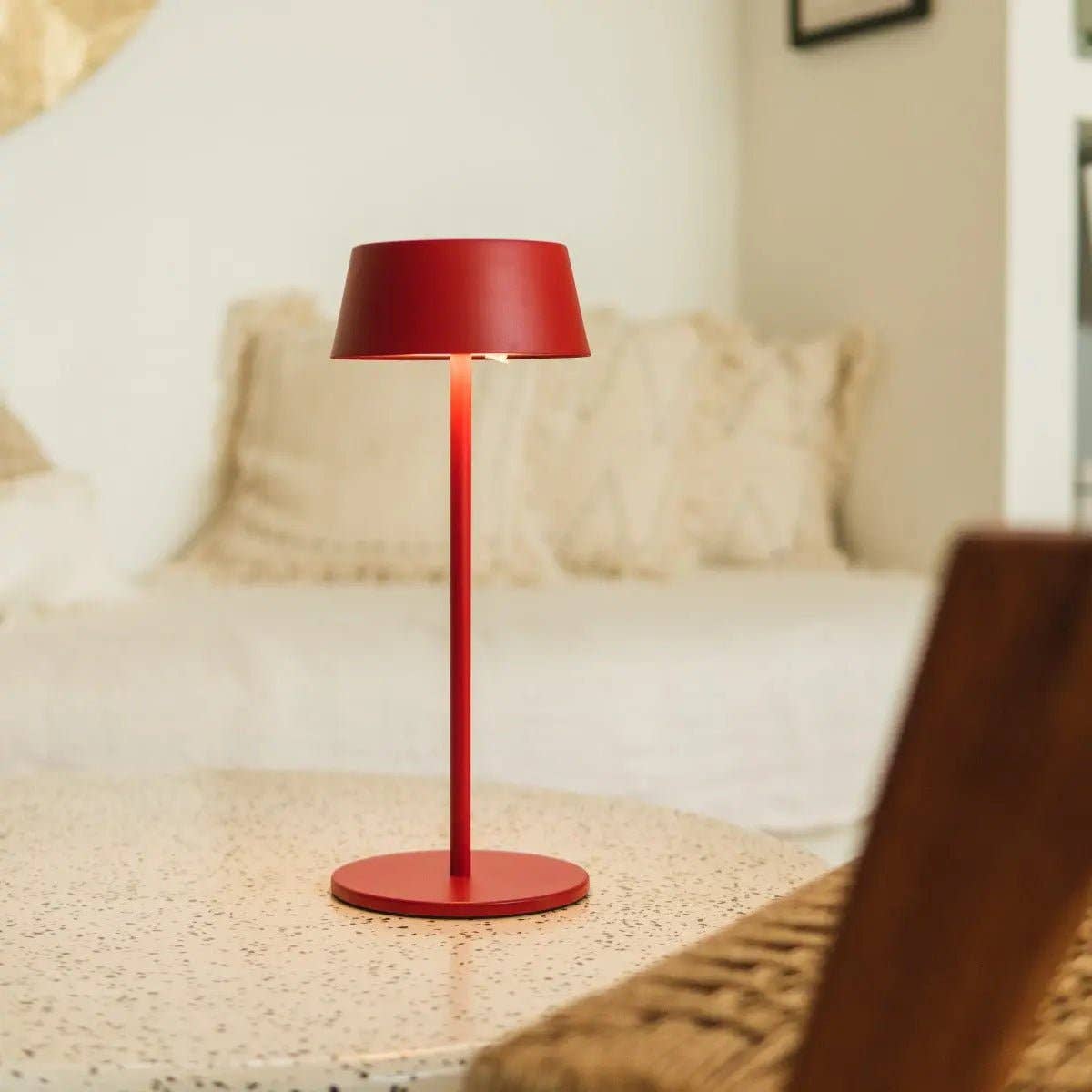 Tavellio - Wholesale Accent/Desk Lamp - Hugo Berry Red Rechargeable Iron Table Lamp | Dimmable, Stylish & Cordless2