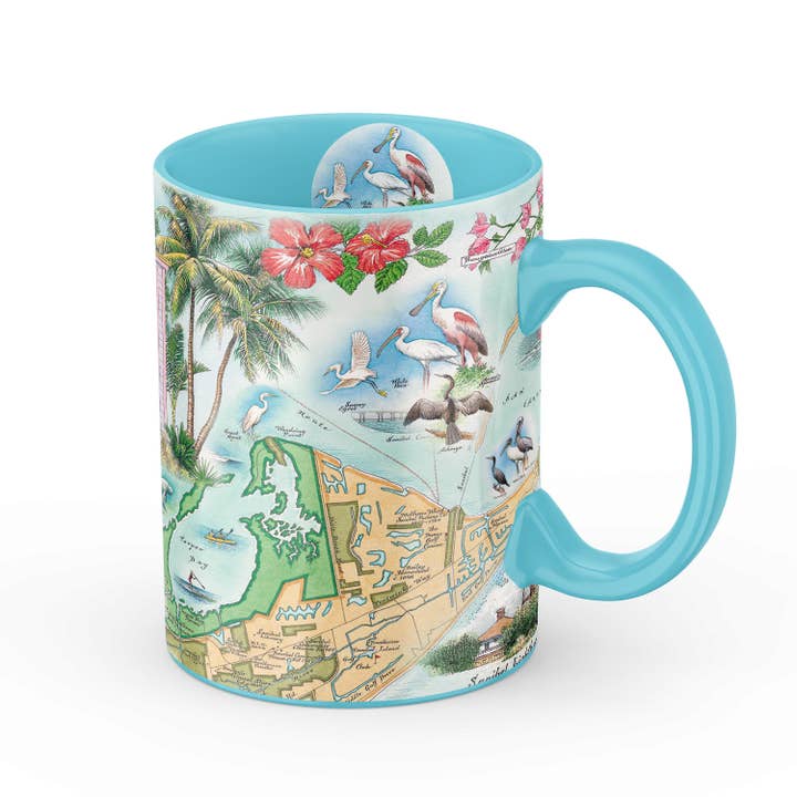 XPLORER MAPS - Wholesale Coffee Mug - Sanibel & Captiva Islands Map Mug – 16 oz Ceramic, Blue0