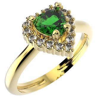 CZ Ring Finished in 18K Yellow Gold Women Jewelry 14200 for wholesale by Gio Fantato