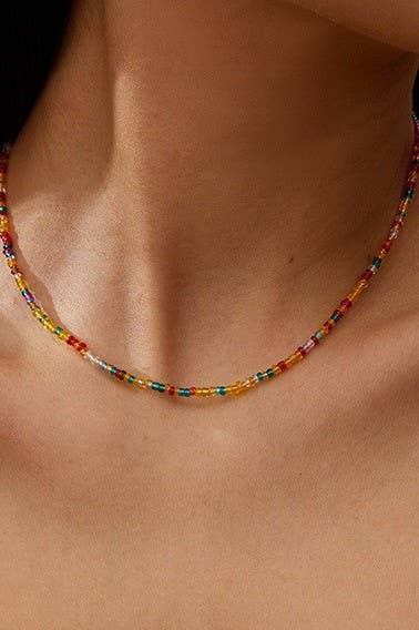 JOSSLYN by wall to wall - Wholesale Beaded/Pearl Necklace - SUMMER BEACH SINGLE BEADED NECKLACE | 40NK94310