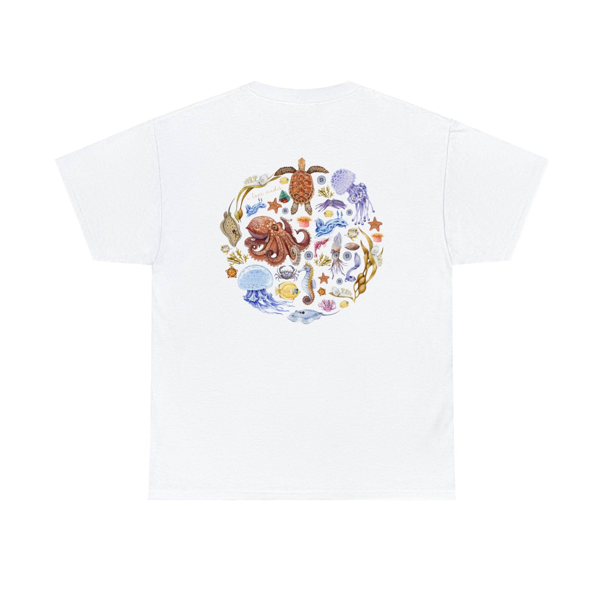I LOVE NUDIS - Wholesale Screen Printed T-Shirt - Unisex - I LOVE NUDIS™ Watercolor Ocean Creatures 100% Cotton Tee18