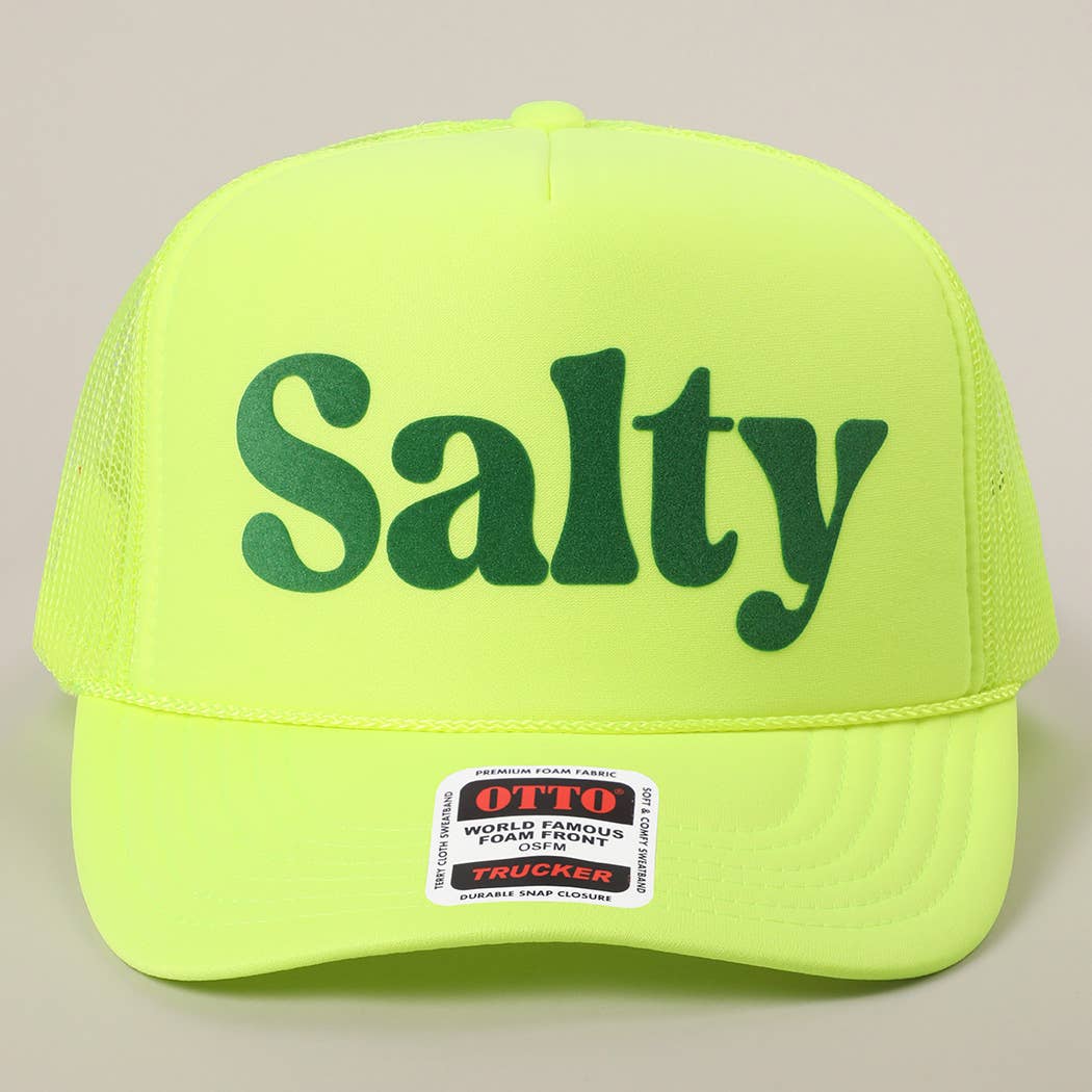 Fashion City – wholesale Trucker hat – Unisex – Salty Text Printed Mesh Back Foam Trucker Hat43