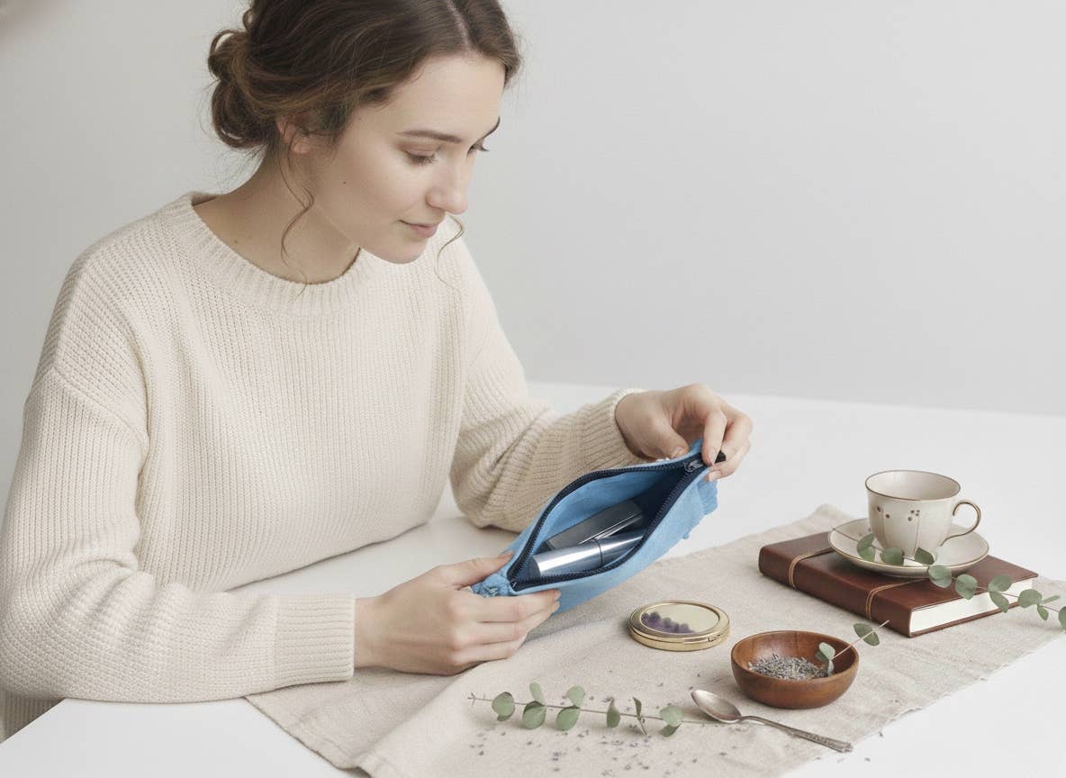 House of Kraft - Wholesale Pouch - Women's - Canvas Ruffle Pouches | Canvas Travel Pouches | Zipper Pouch32