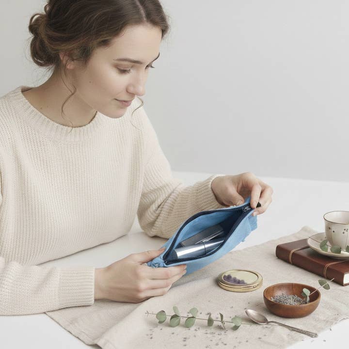 House of Kraft - Wholesale Pouch - Women's - Canvas Ruffle Pouches | Canvas Travel Pouches | Zipper Pouch32