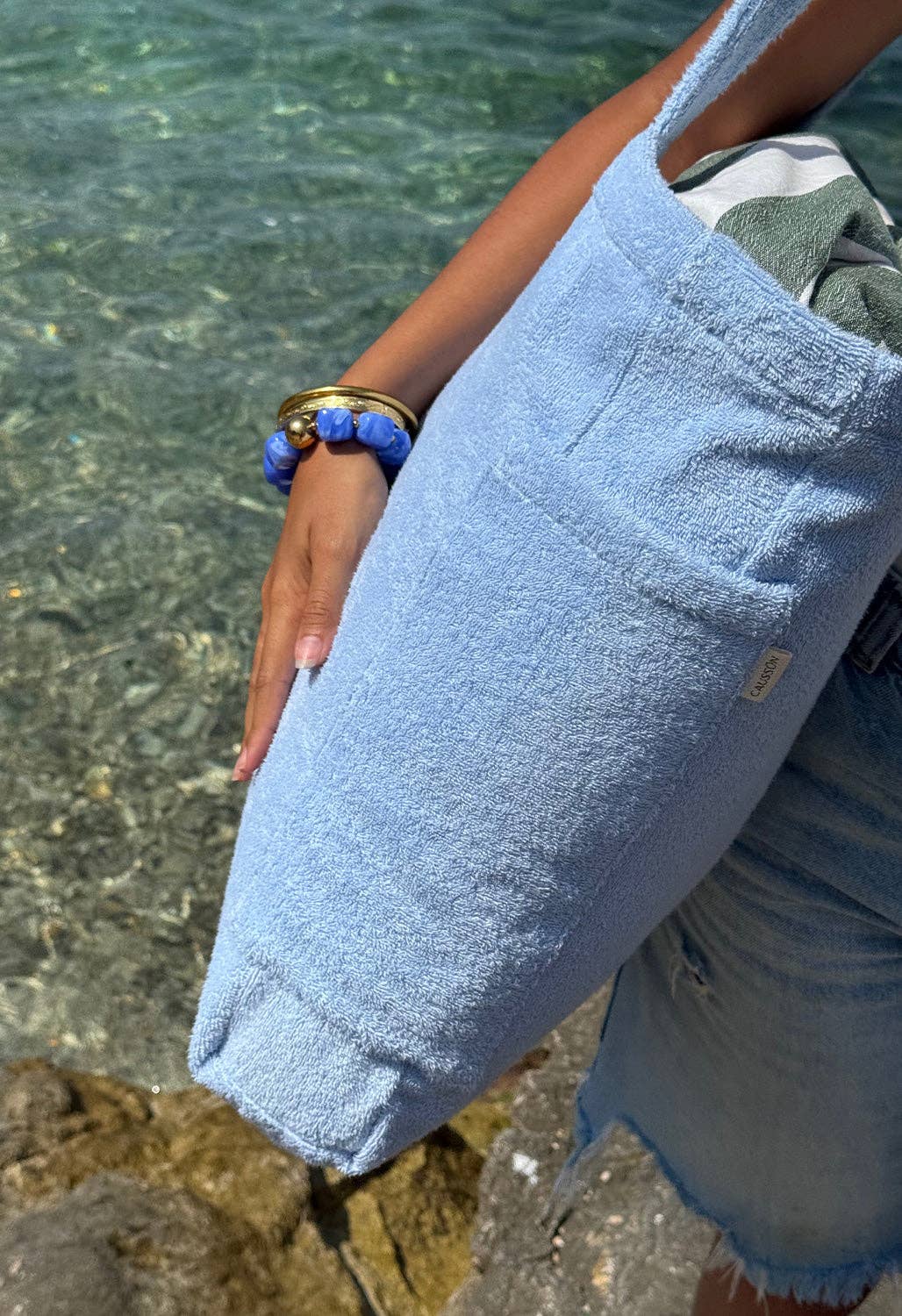 Caussün - Wholesale Tote Bag - Women's - Sky Blue Terry Tote1