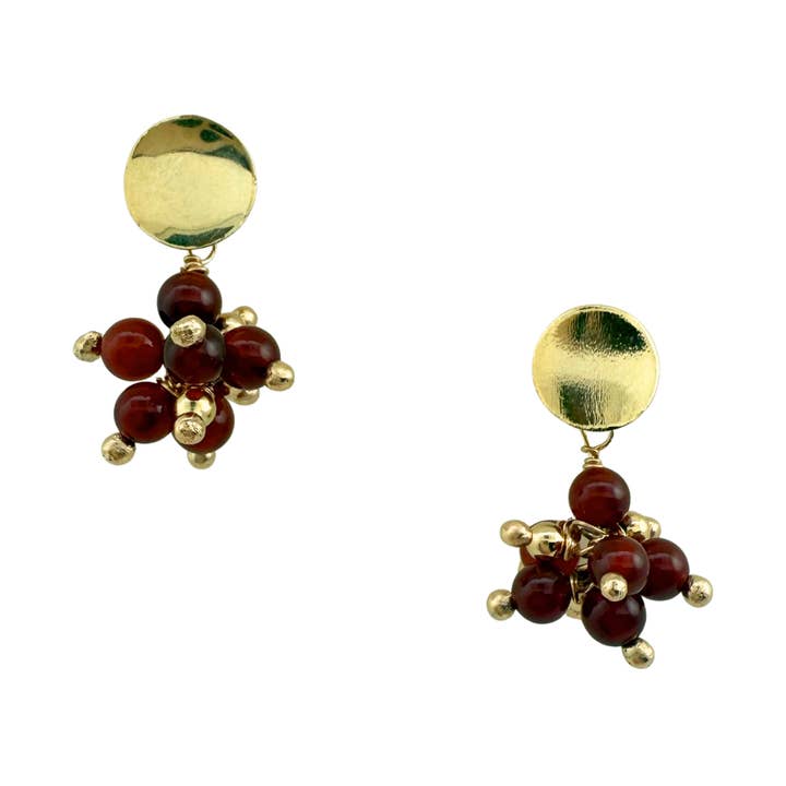 SE1023AG 18K guldbelagte øreringe med agatsten for engroshandel hos Sai Brazil