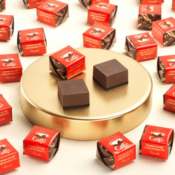 Venchi - Wholesale Chocolate - 7-Blend Espresso Dark Chocolate Cube - Italian Gourmet
