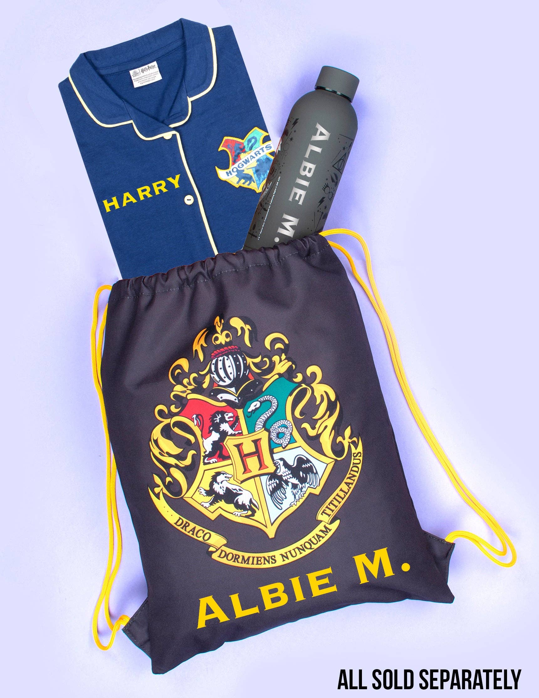 Fringoo Group Ltd - Wholesale Sleepwear Set - Kids - Harry Potter Personalised Pyjamas with Buttons - Navy Blue5