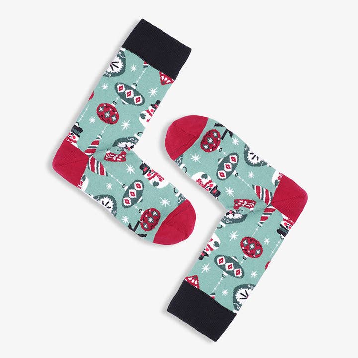 Meias com tema de árvore de Natal por atacado de PAAR Socks