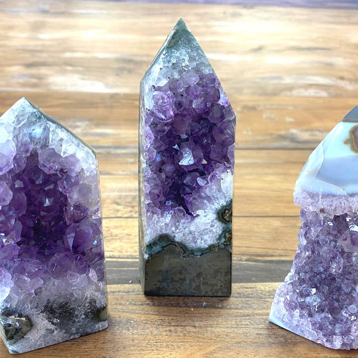 Crystal Joys Wholesale - Wholesale Spiritual Stone/Crystal - Wholesale Amethyst Agate Polished Geode Pillars 2-4" Under .5kg